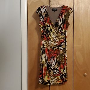 Red brown black white dress 💃